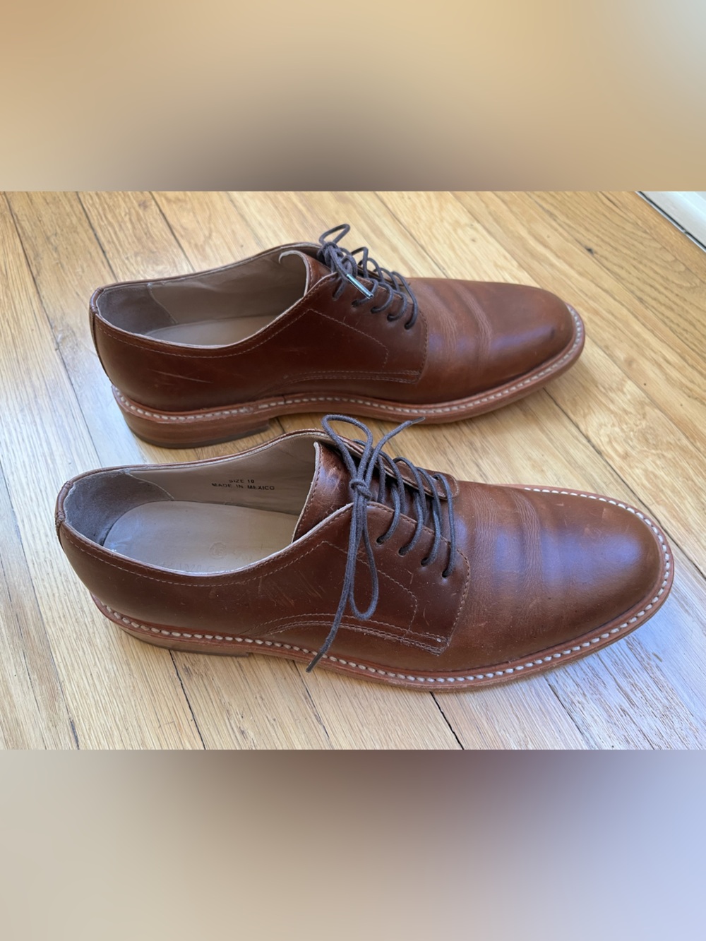 Taylor Stitch Chestnut Brown Leather Derby Shoes - Picture 3 of 8